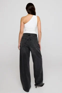 365 Asymmetric Ruched Side Bodysuit - Coconut Milk