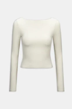 365 Boat Neck Long Sleeve Top - Vanilla