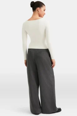 365 Boat Neck Long Sleeve Top - Vanilla