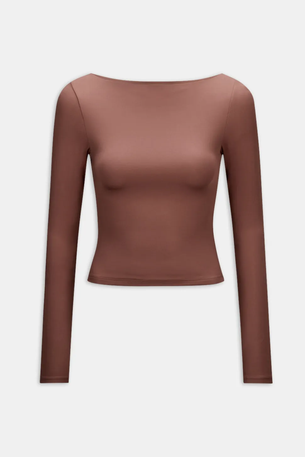 365 Boat Neck Long Sleeve Top - Clay
