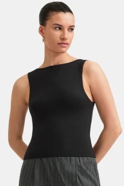 365 Boat Neck Tank - Shadow Black