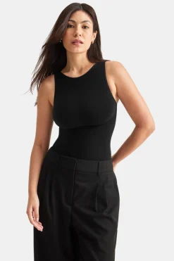 365 Contour Boat Neck Bodysuit - Shadow Black