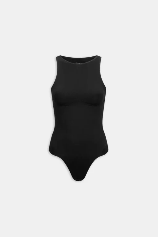 365 Contour Boat Neck Bodysuit - Shadow Black