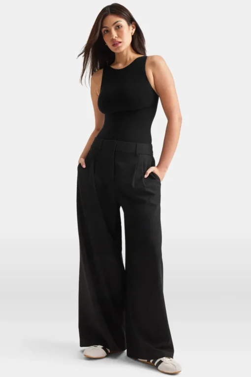 365 Contour Boat Neck Bodysuit - Shadow Black