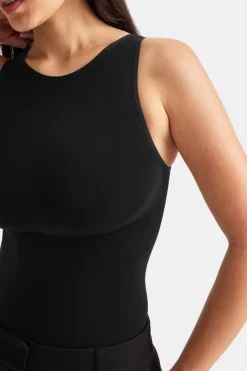 365 Contour Boat Neck Bodysuit - Shadow Black