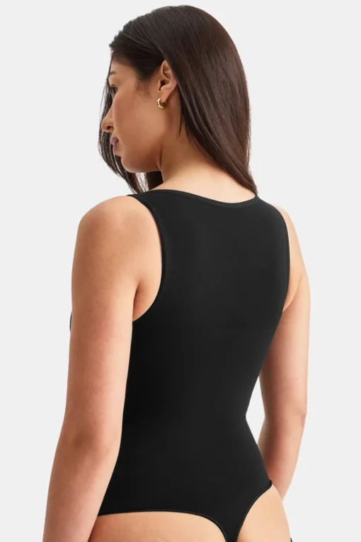 365 Contour Boat Neck Bodysuit - Shadow Black
