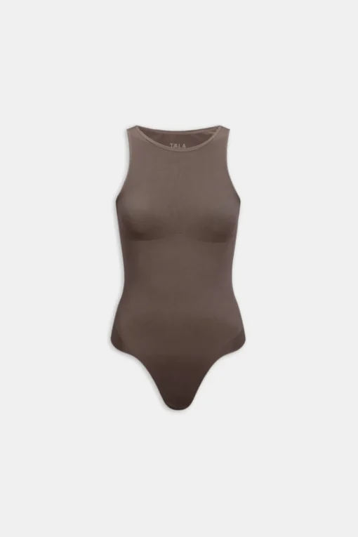 365 Contour Boat Neck Bodysuit - Mocha