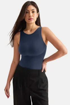 365 Contour Boat Neck Bodysuit - Washed Navy