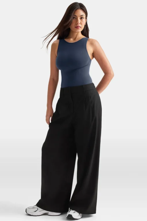365 Contour Boat Neck Bodysuit - Washed Navy