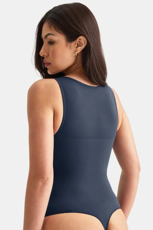 365 Contour Boat Neck Bodysuit - Washed Navy
