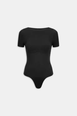 365 Contour Crew Neck Bodysuit - Shadow Black