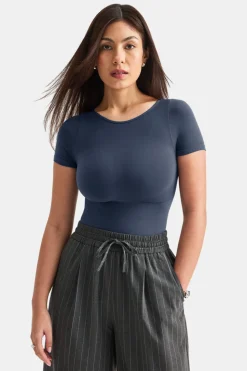 365 Contour Crew Neck Bodysuit - Washed Navy