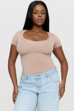 365 Contour Short Sleeve Bodysuit - Cappuccino