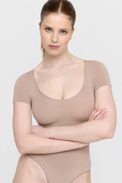 365 Contour Short Sleeve Bodysuit - Cappuccino