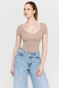 365 Contour Short Sleeve Bodysuit - Cappuccino