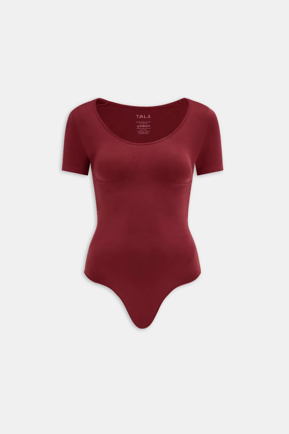 365 Contour Short Sleeve Shaping Bodysuit - Cherry