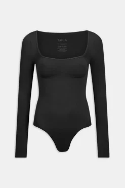 365 Contour Square Neck Bodysuit - Shadow Black