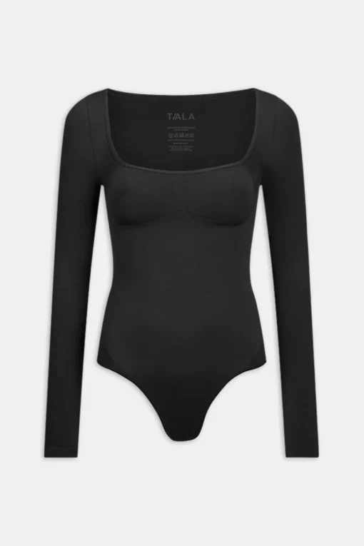 365 Contour Square Neck Bodysuit - Shadow Black
