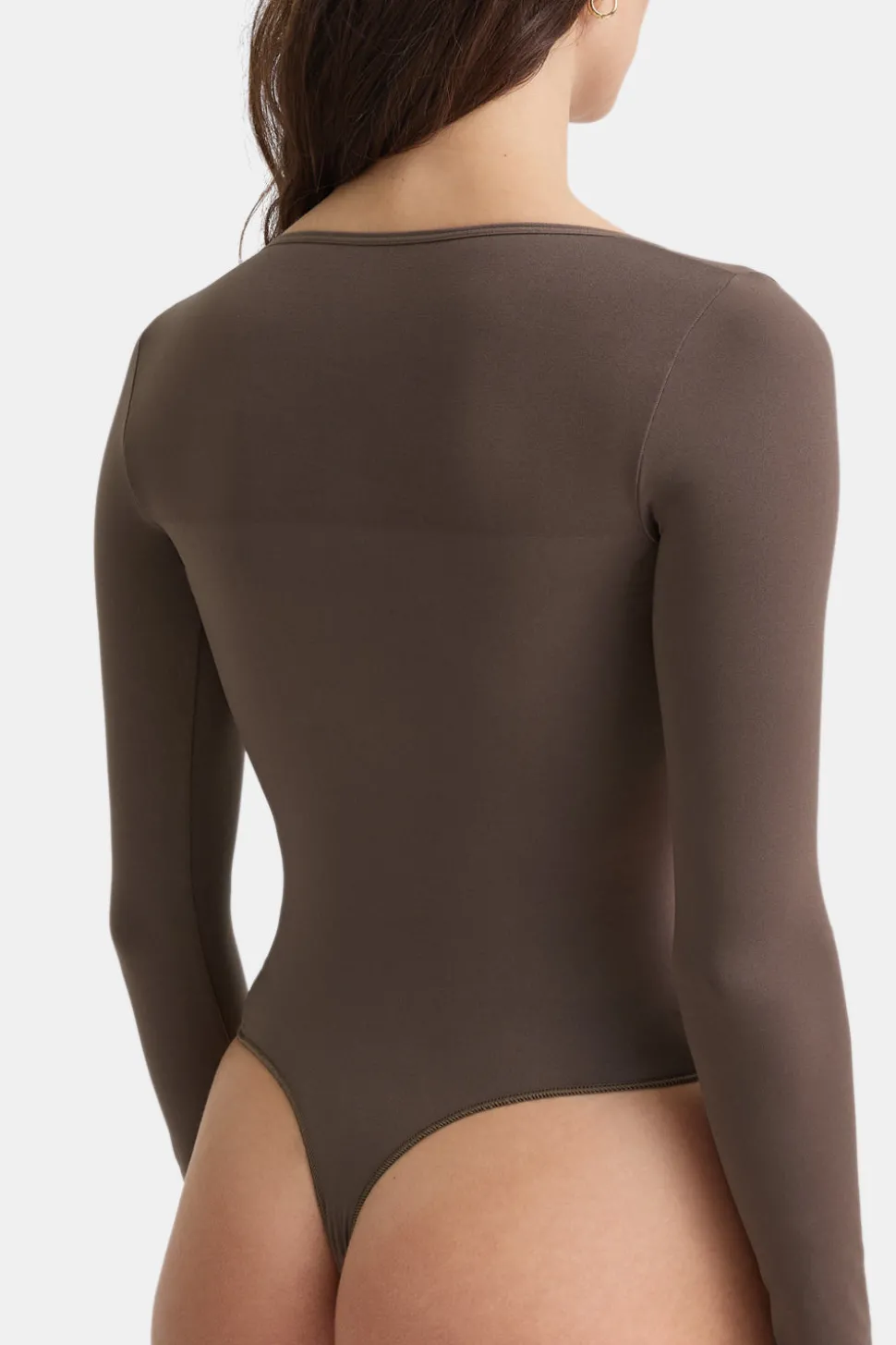 365 Contour Square Neck Bodysuit - Mocha