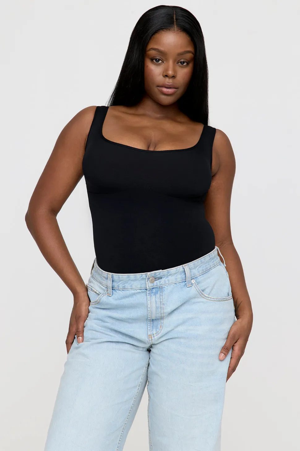 365 Contour Strappy Shaping Bodysuit - Shadow Black