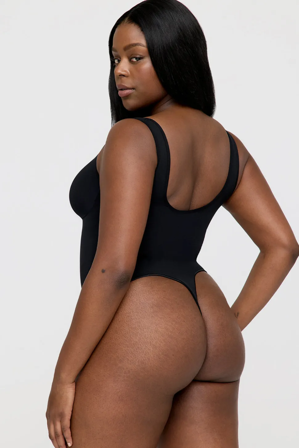 365 Contour Strappy Shaping Bodysuit - Shadow Black