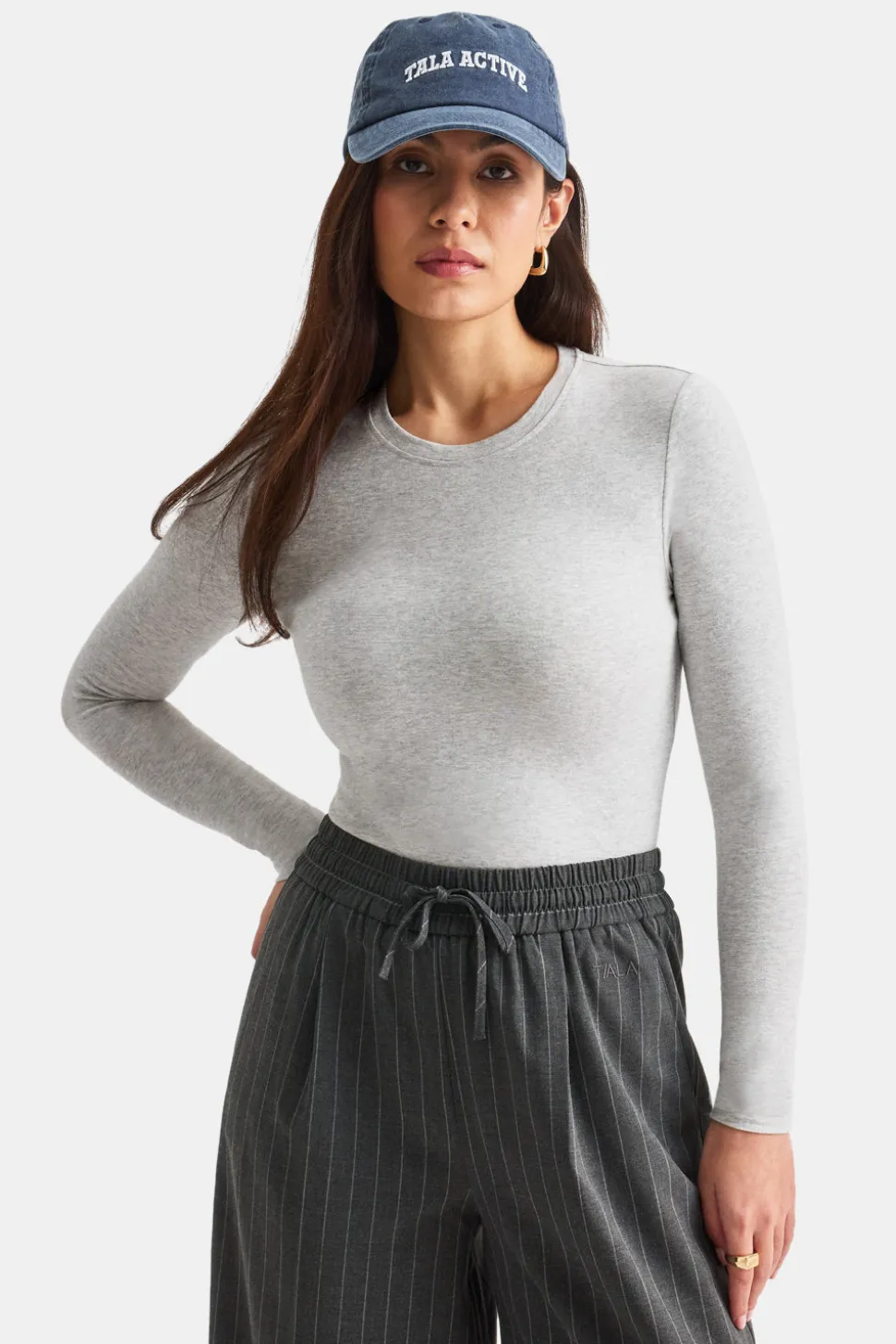 365 Core Cotton Long Sleeve T-Shirt - Grey Marl