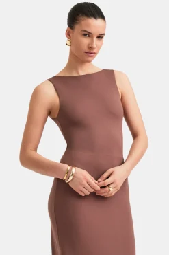 365 Open Back Maxi Dress - Clay