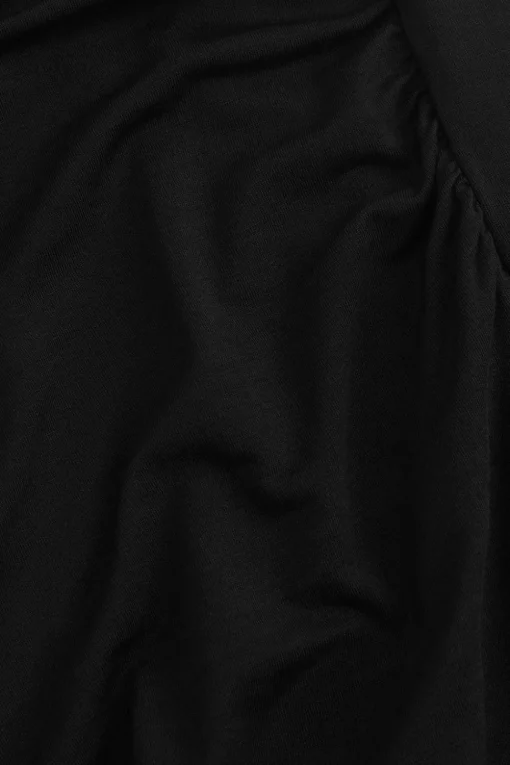 365 Ruched Side Bardot Maxi Dress - Shadow Black