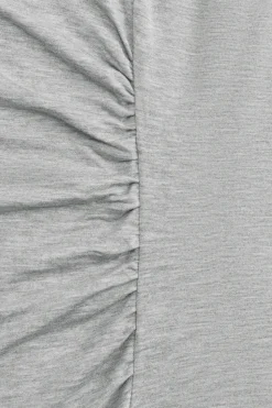 365 Ruched Side Boat Neck Maxi Dress - Grey Marl