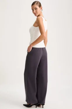 365 Ruched Side Boat Neck Top - Coconut Milk