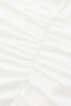 365 Ruched Side Boat Neck Top - Coconut Milk