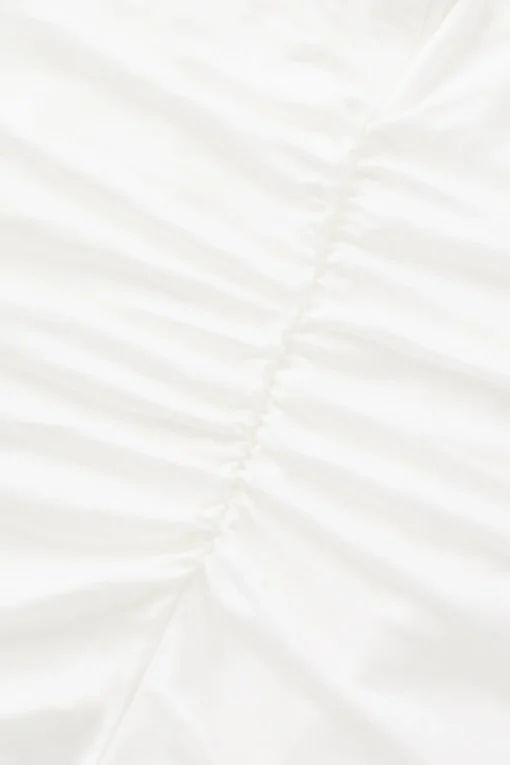 365 Ruched Side Boat Neck Top - Coconut Milk