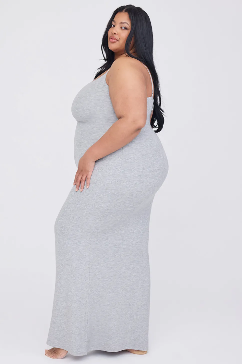 365 Sculpting Lounge Cami Maxi Dress - Grey Marl