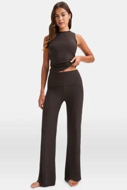 365 Sculpting Lounge Flared Trousers - Espresso
