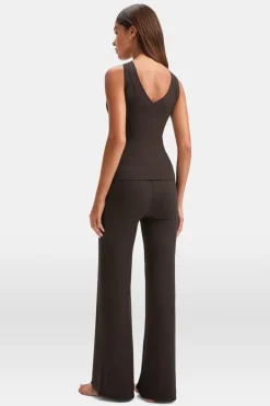 365 Sculpting Lounge Flared Trousers - Espresso