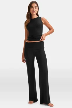365 Sculpting Lounge Flared Trousers - Shadow Black