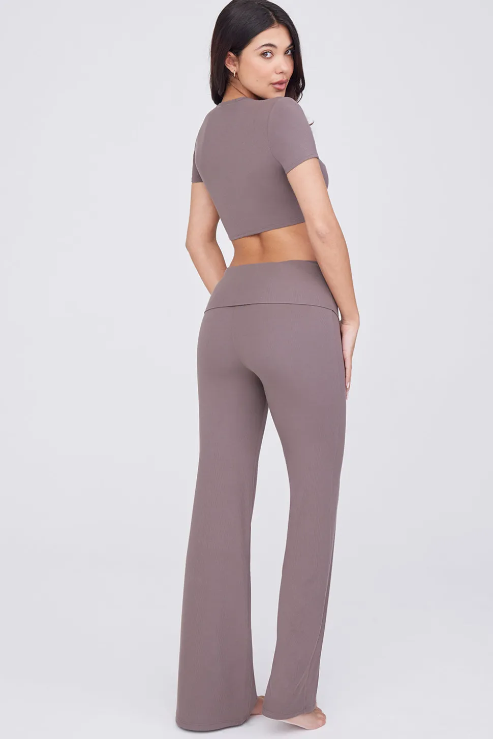 365 Sculpting Lounge Flared Trousers - Mocha