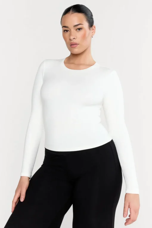 365 Sculpting Lounge Long Sleeve Top - Coconut Milk