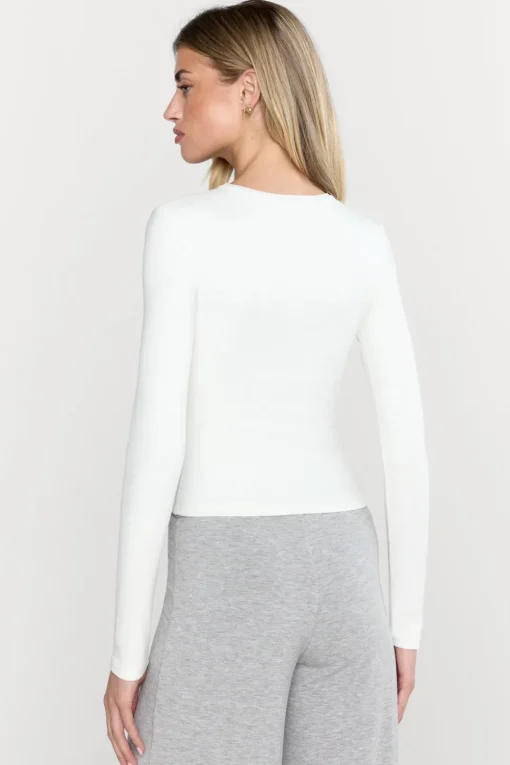 365 Sculpting Lounge Long Sleeve Top - Coconut Milk