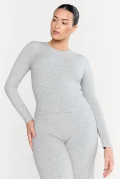 365 Sculpting Lounge Long Sleeve Top - Grey Marl