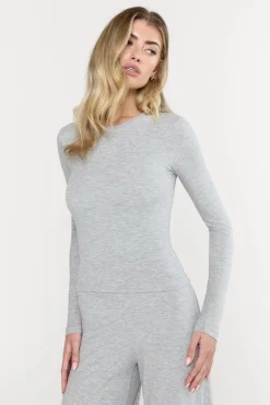 365 Sculpting Lounge Long Sleeve Top - Grey Marl
