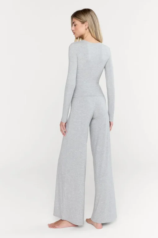 365 Sculpting Lounge Long Sleeve Top - Grey Marl