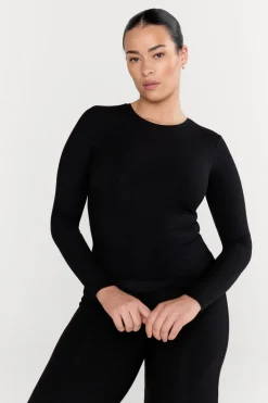 365 Sculpting Lounge Long Sleeve Top - Shadow Black