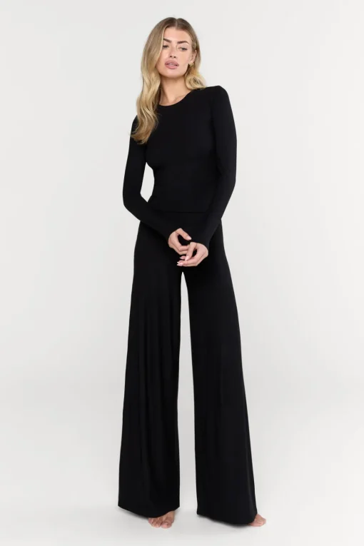 365 Sculpting Lounge Long Sleeve Top - Shadow Black