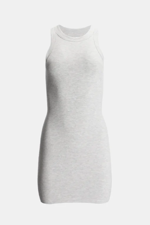 365 Sculpting Lounge Racer Mini Dress - Grey Marl