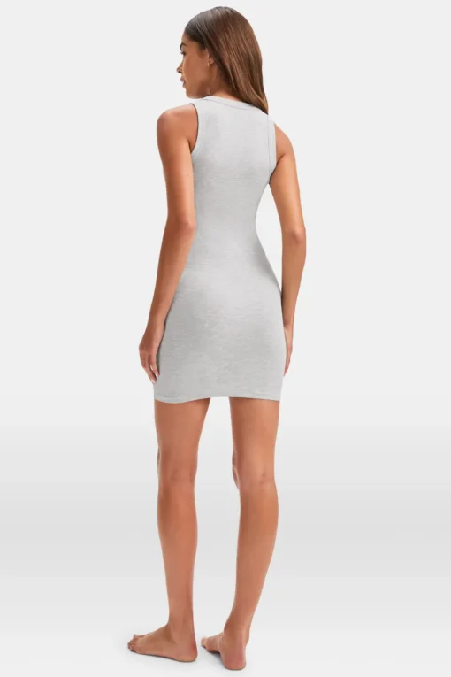 365 Sculpting Lounge Racer Mini Dress - Grey Marl