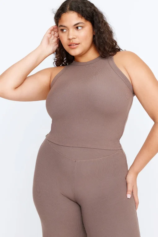 365 Sculpting Lounge Racer Tank - Mocha