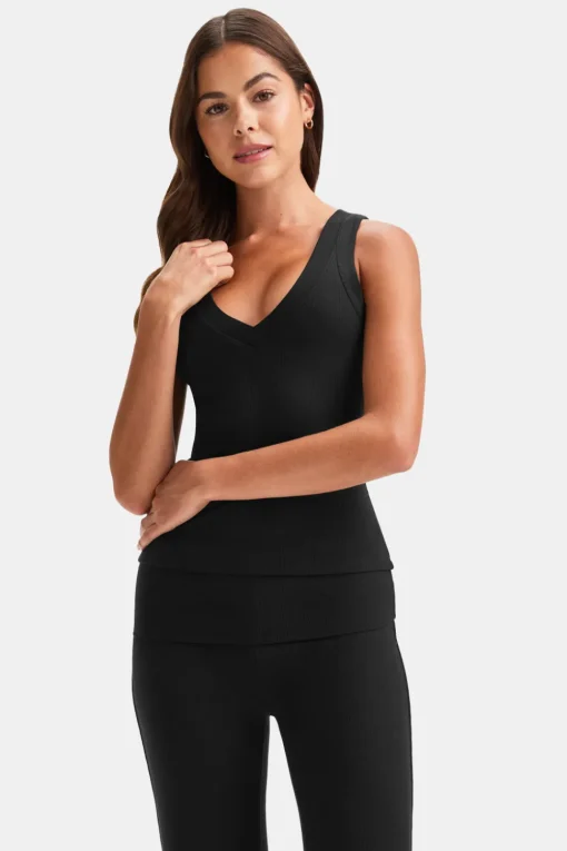 365 Sculpting Lounge Reversible Tank - Shadow Black