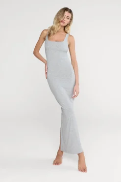 365 Sculpting Lounge Square Neck Maxi Dress - Grey Marl