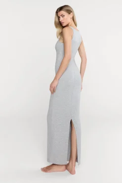 365 Sculpting Lounge Square Neck Maxi Dress - Grey Marl